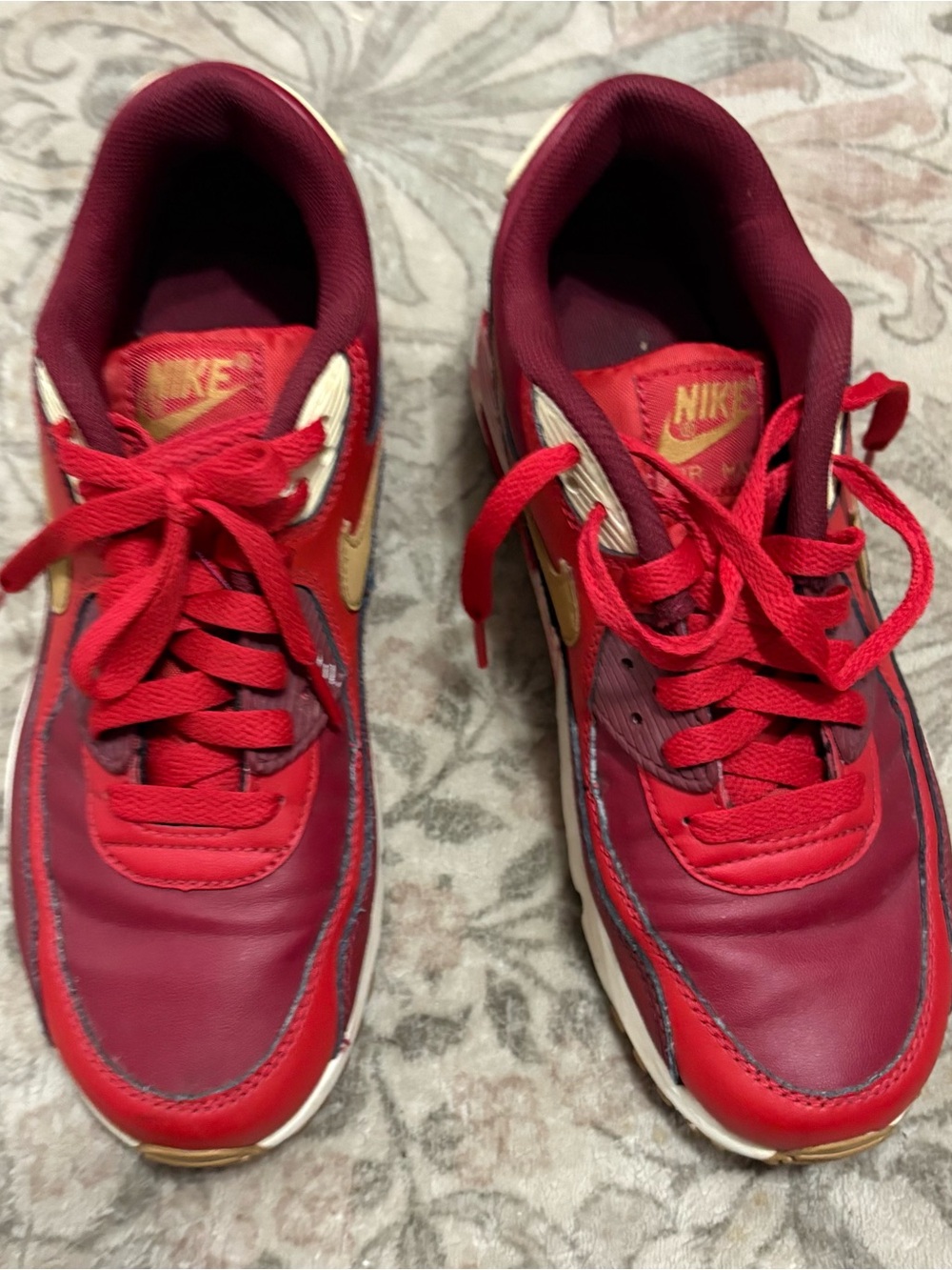 Nike Women’s Red and Gold Athletic Sneakers